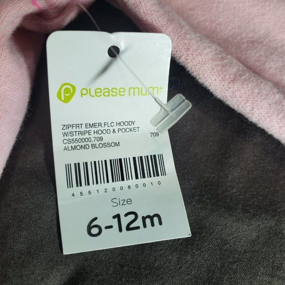 Hoodie Sweater Pink Heart Design Zip Up Please Mum 6-12m Brand New With Tags - Picture 9 of 9